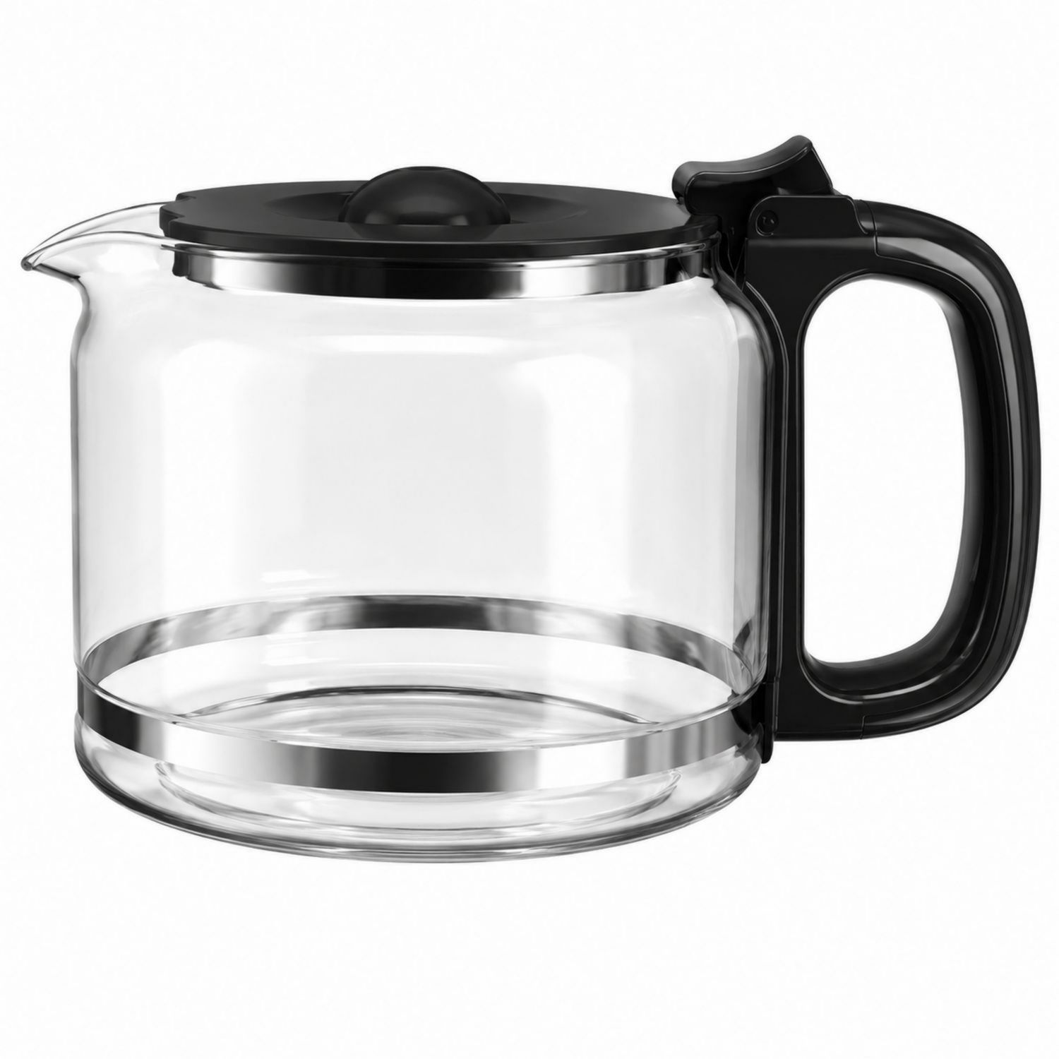 Jarra de Café de Vidrio con Tapa y Asa Negra 1L