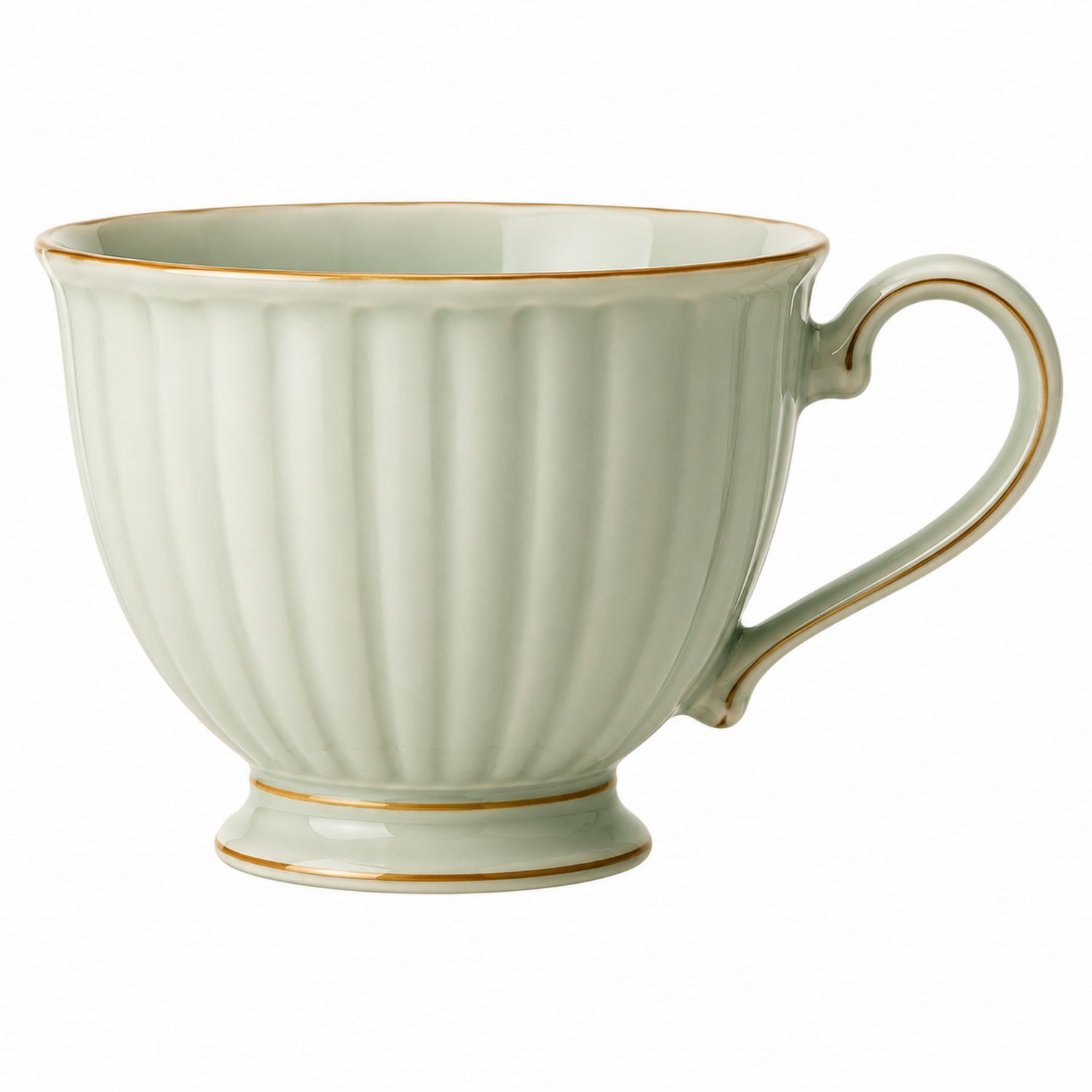 Taza de cerámica verde con relieve 500ml