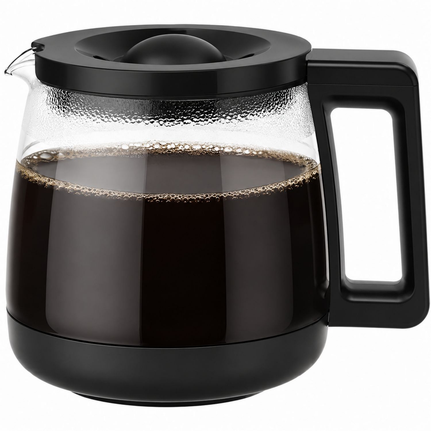 Jarra de Vidrio para Cafetera con Asa Negra Antigoteo 1200ml