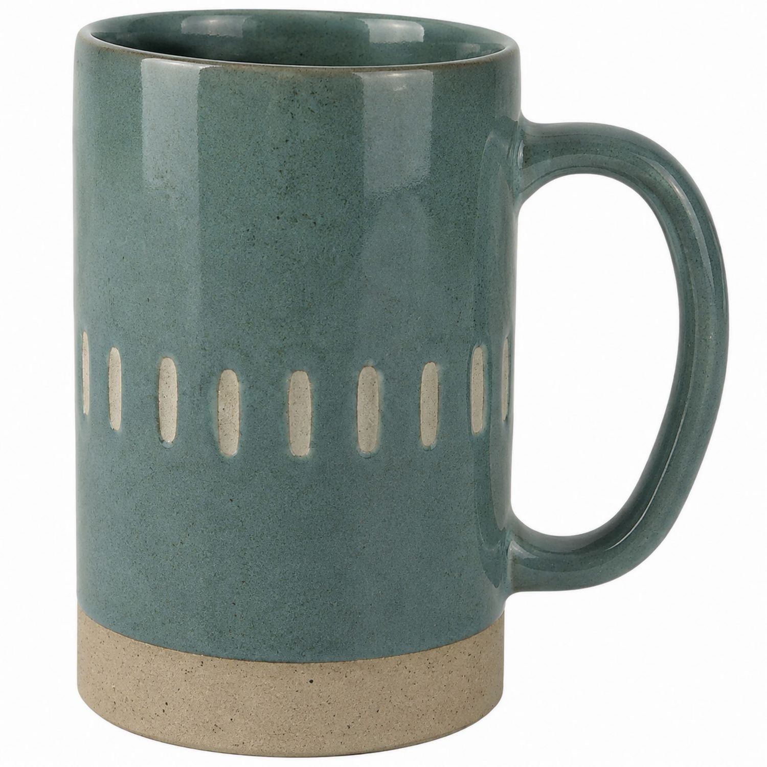 Taza de cerámica azul verdoso con diseño moderno, 350ml