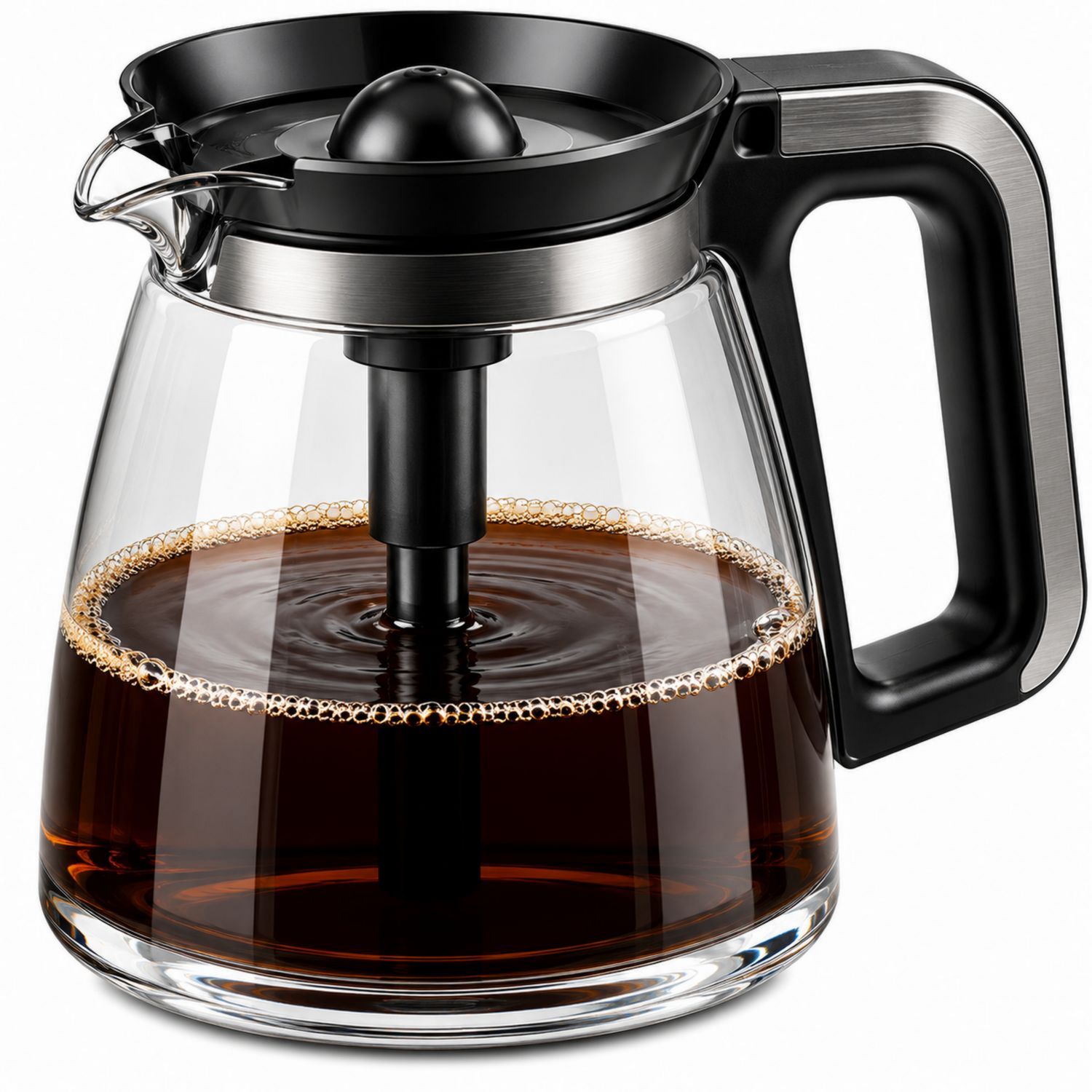 Cafetera de Vidrio con Filtro Negro de 1000ml