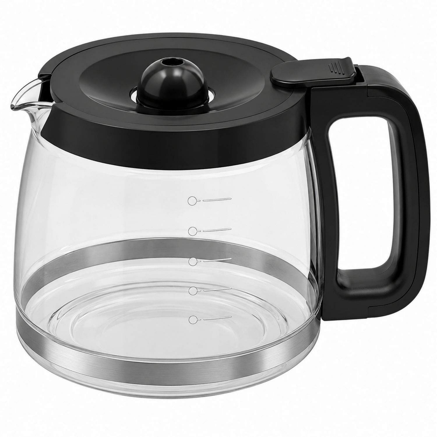 Jarra de Café de Vidrio 1.5L con Tapa Negra