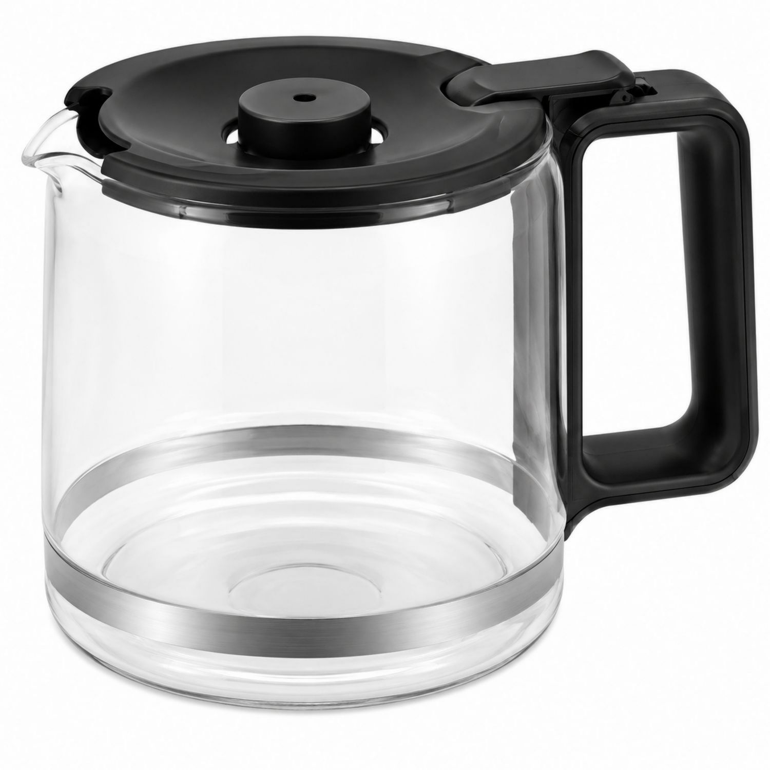 Jarra de Vidrio para Café 1L con Tapa Negra