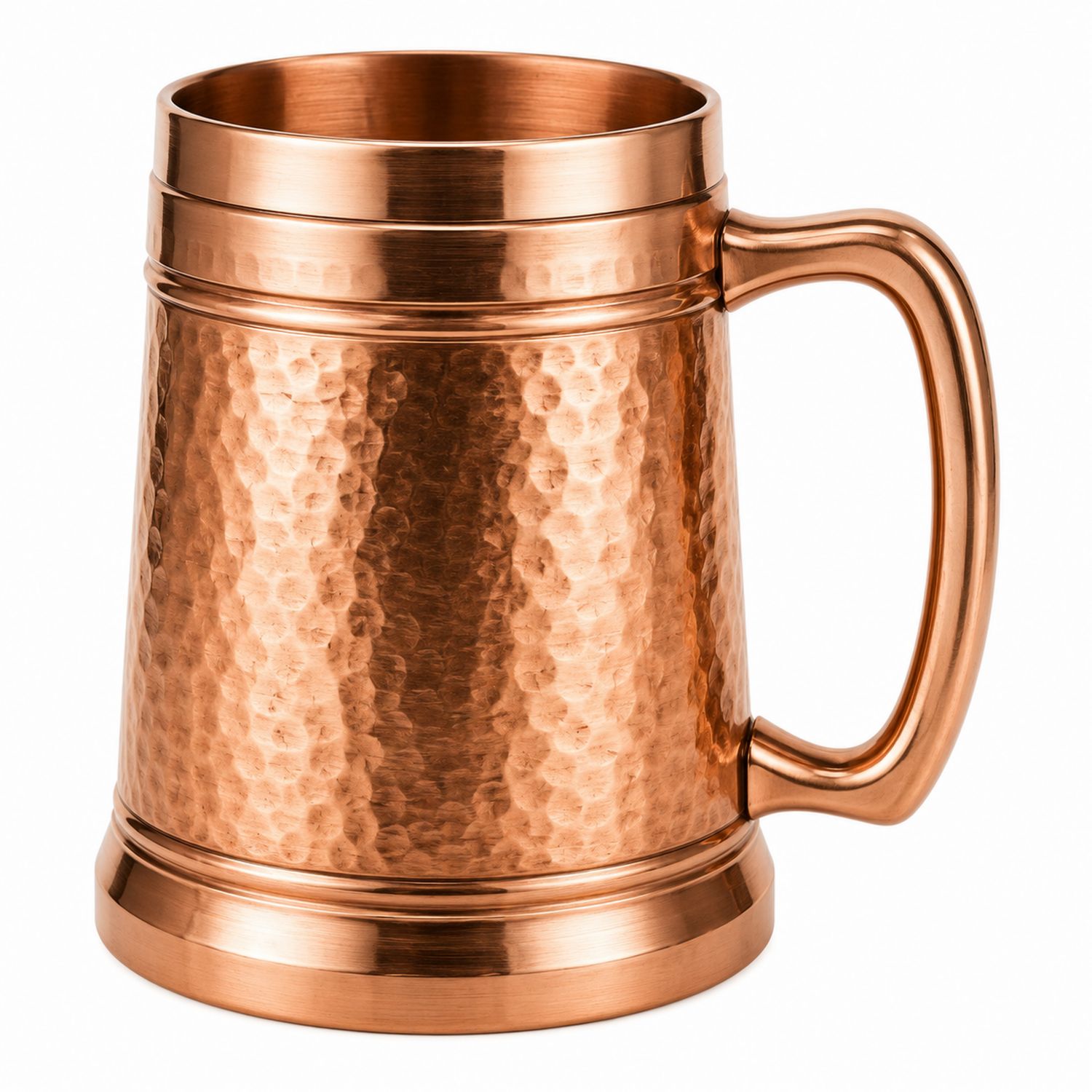 Boccale in rame martellato con manico – 500 ml-Ryenatural