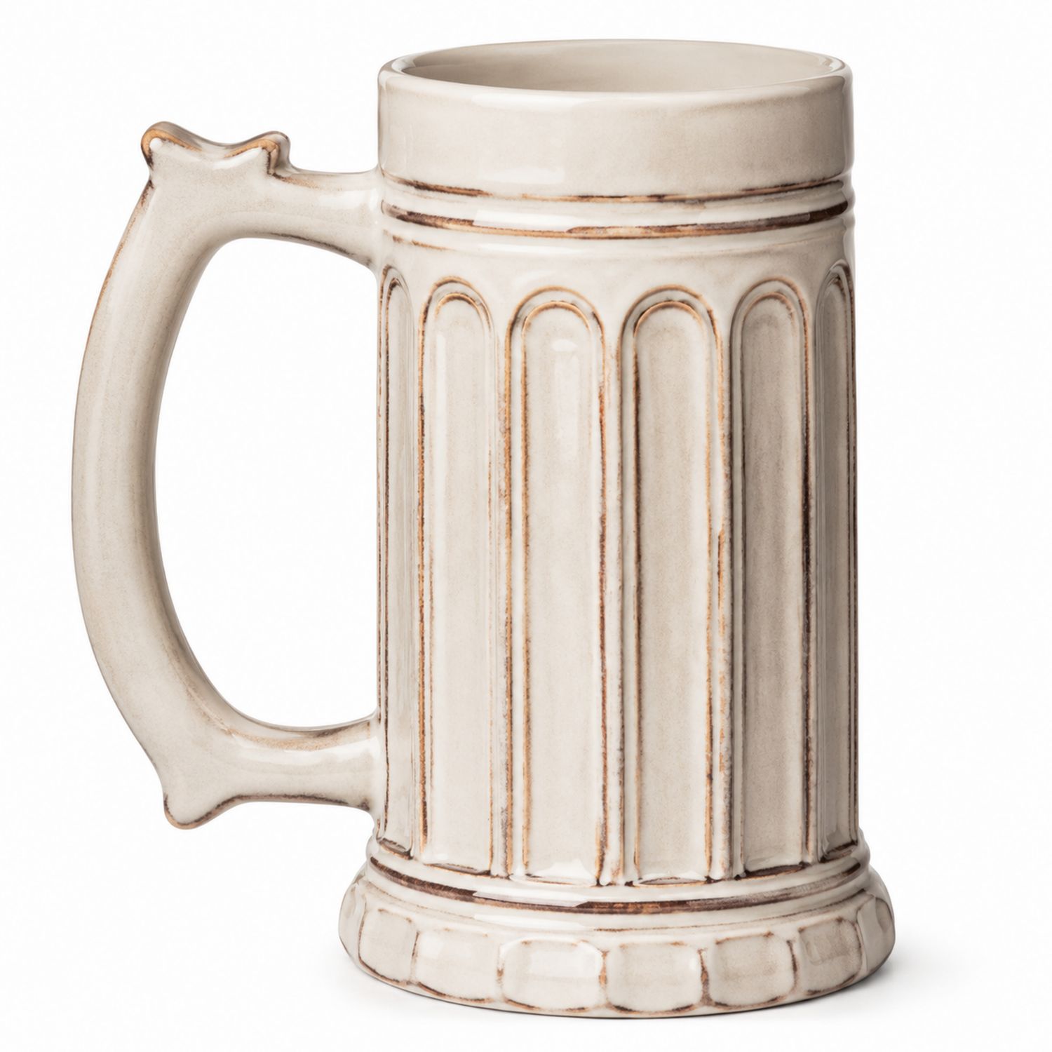 Boccale in Ceramica Decorativo con Manico Beige 500 ml-Ryenatural