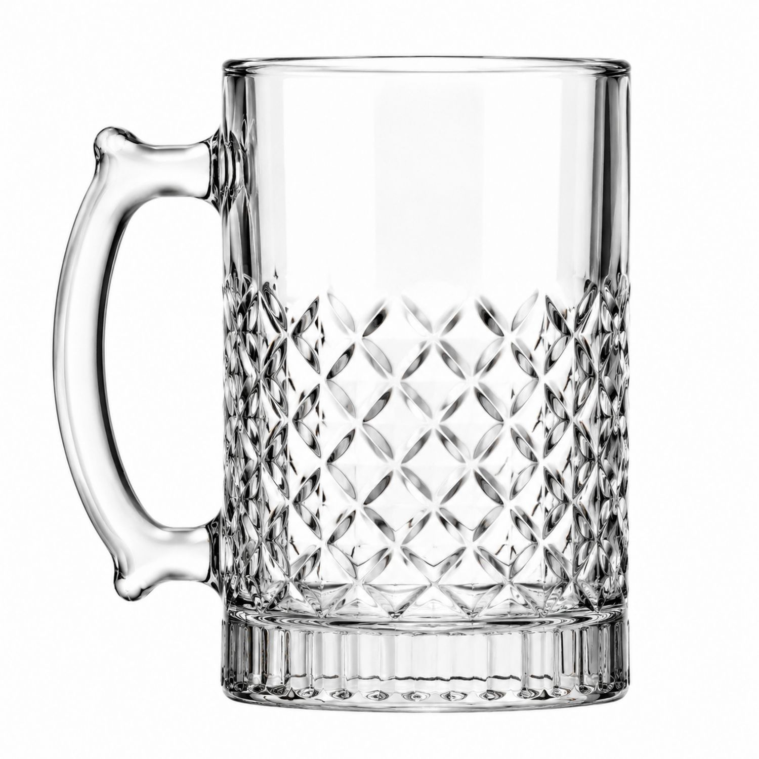 Boccale Birra Trasparente con Manico e Decorazione 500ml-Ryenatural