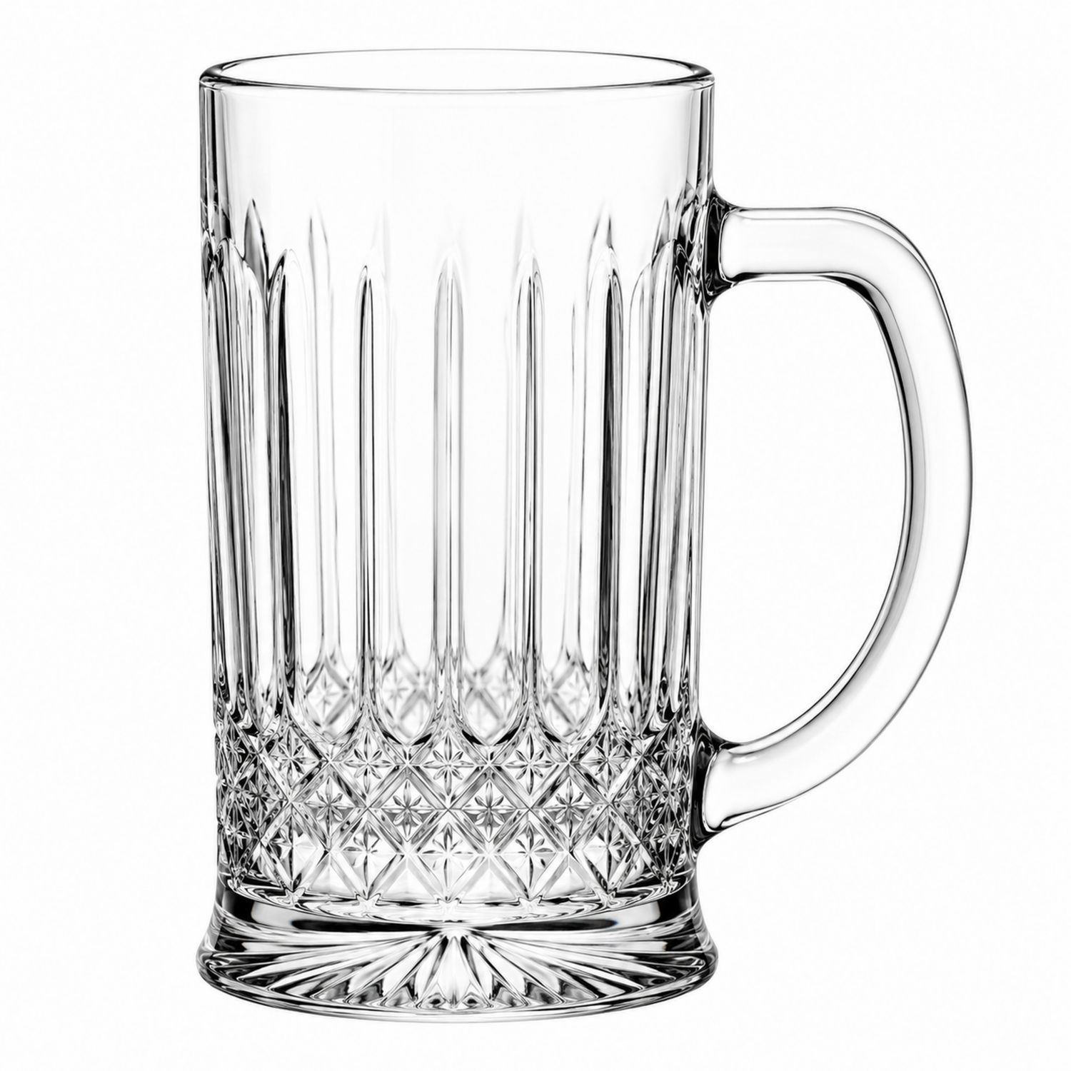 Boccale di Vetro Intagliato da 500ml - Trasparente-Ryenatural
