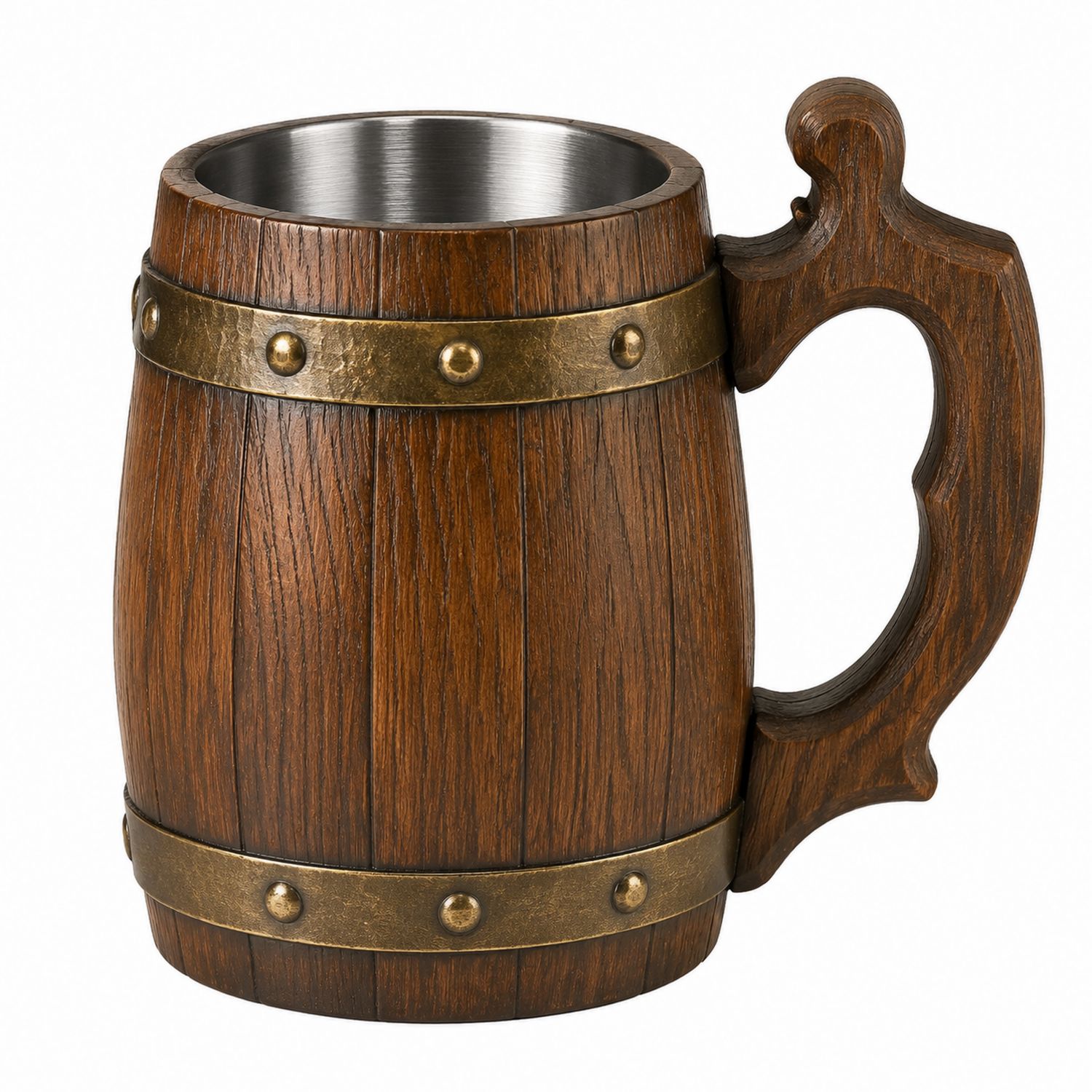 Boccale da Birra in Legno Effetto Botte 500ml-Ryenatural