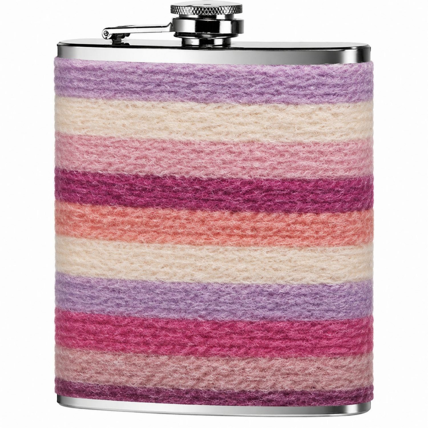 Fiaschetta in Acciaio Inox con Rivestimento a Strisce MultiColoree 220ml-Ryenatural