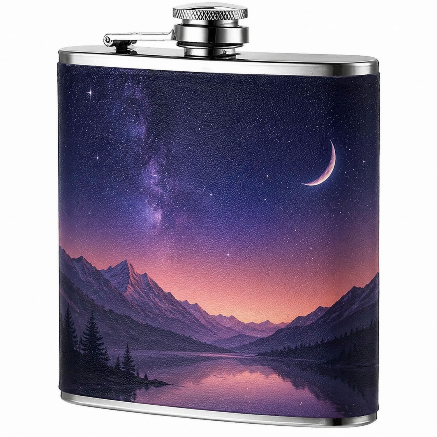Fiaschetta in Acciaio Inossidabile con Motivo Montano e Cielo Stellato 236ml-Ryenatural