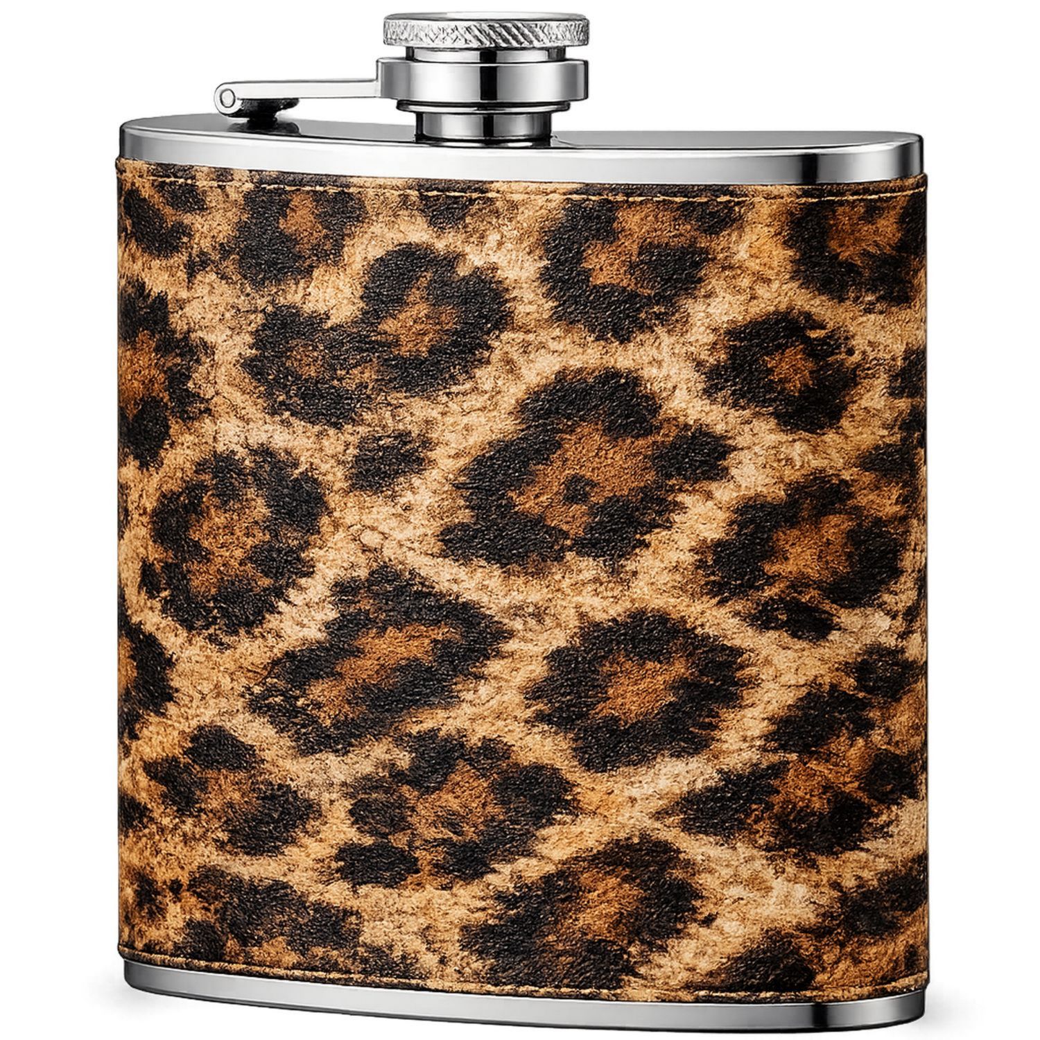 Fiaschetta in Acciaio Inossidabile con Motivo Leopardato 200ml-Ryenatural