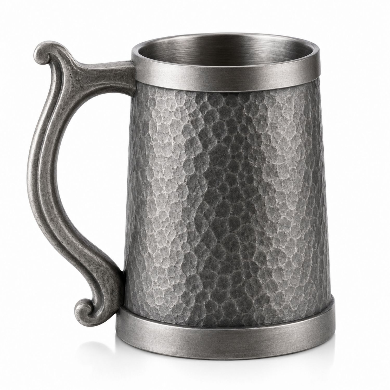 Boccale in Metallo Martellato Argento 500ml-Ryenatural