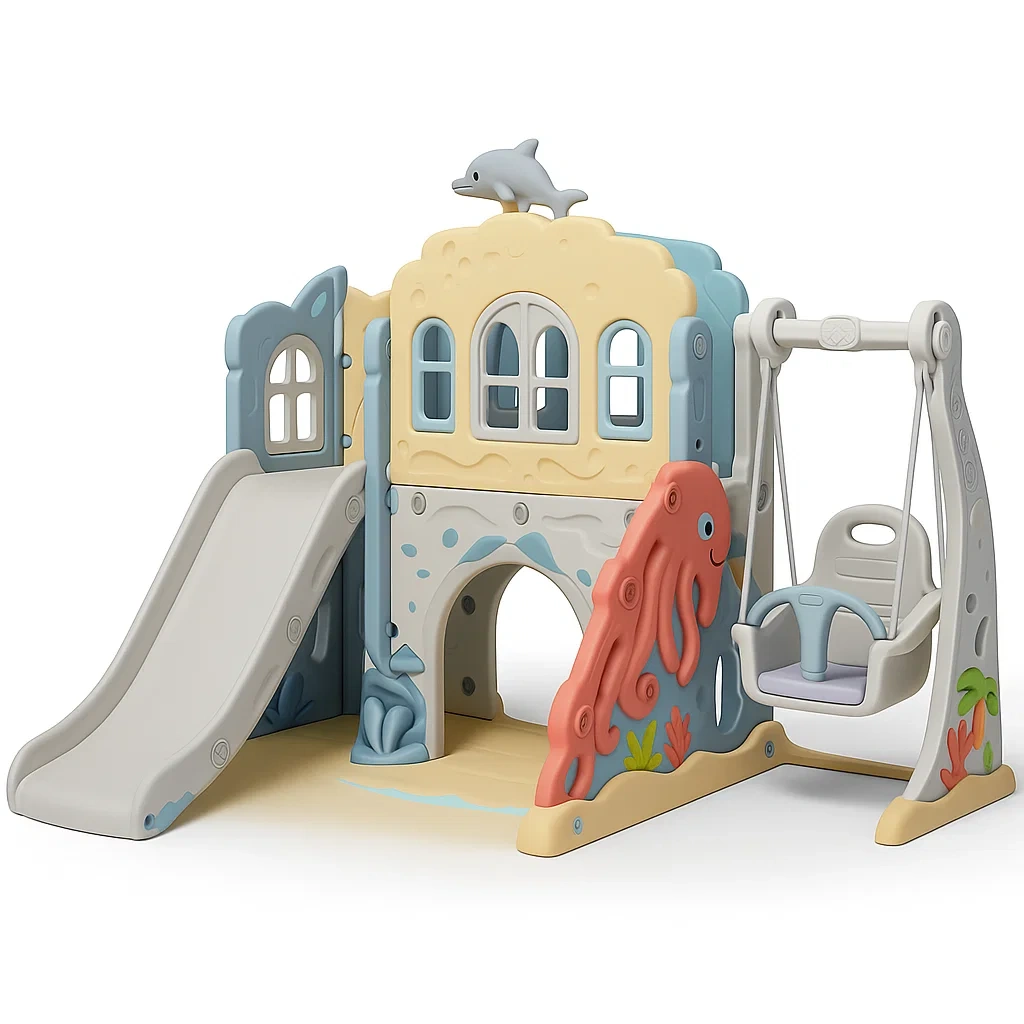 Spielplatz-Set Kinder Kunststoff Meeresthema 190x160x120cm-furnialexo