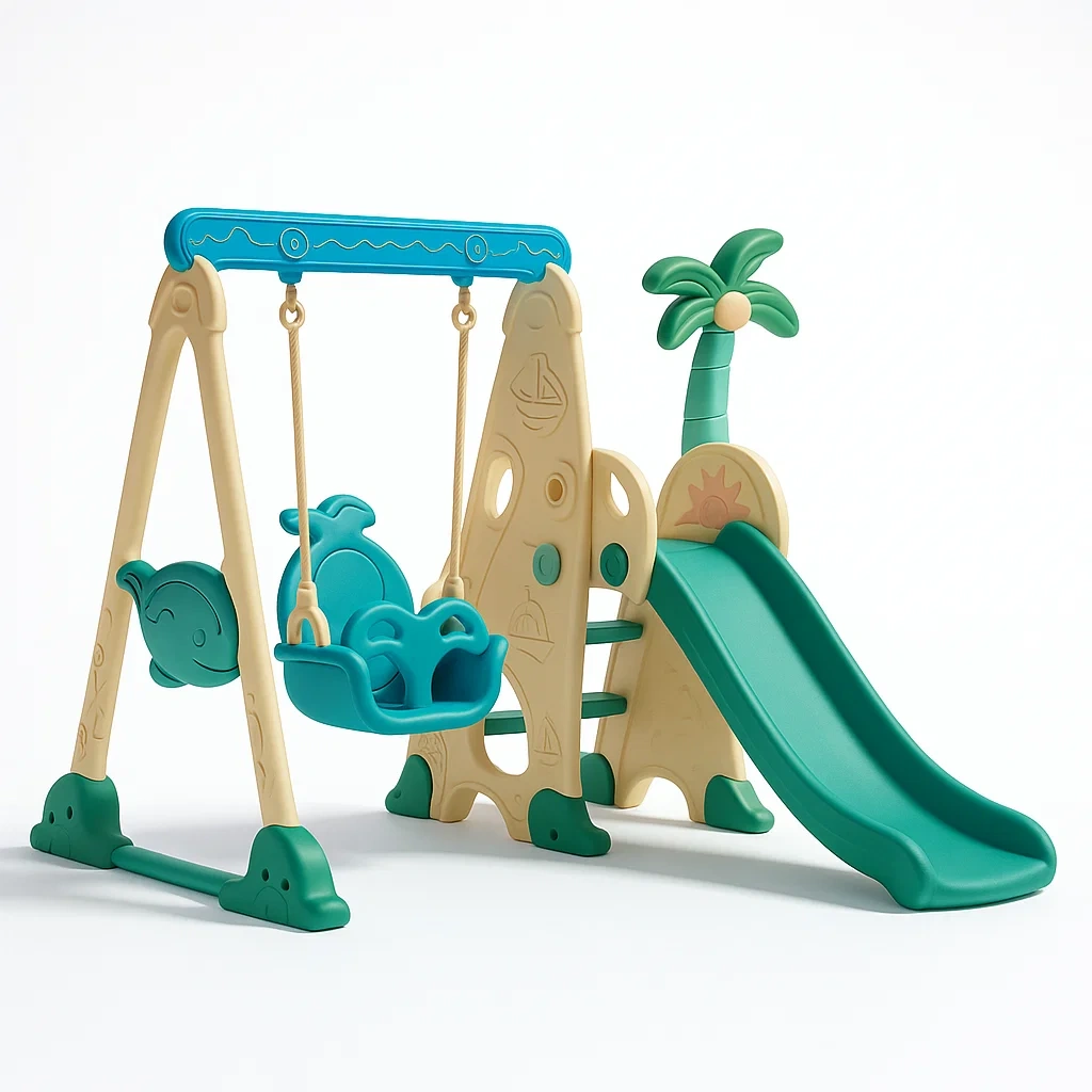 Kinderspielplatz-Set aus Kunststoff Beige/Grün-furnialexo