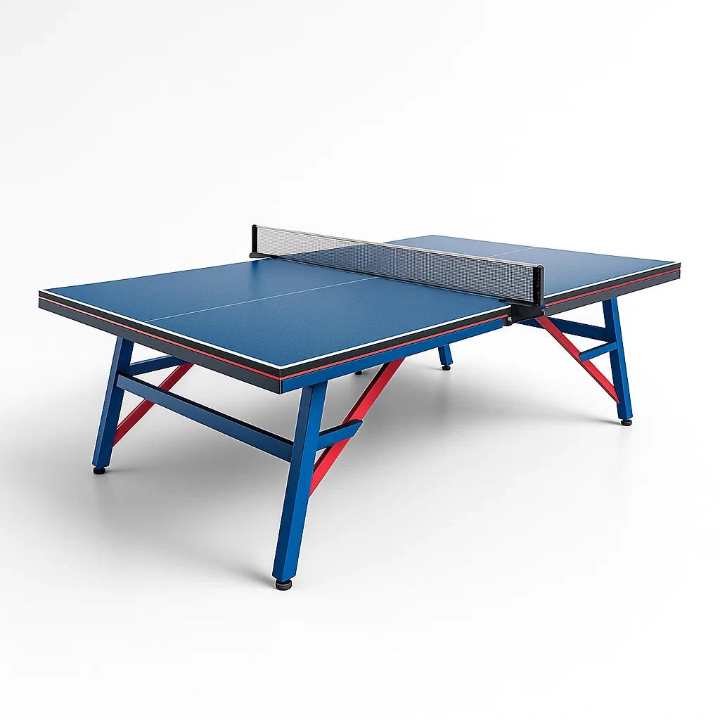 Blauer Tischtennistisch aus MDF und Stahl 274 x 152.5 x 76 cm-furnialexo