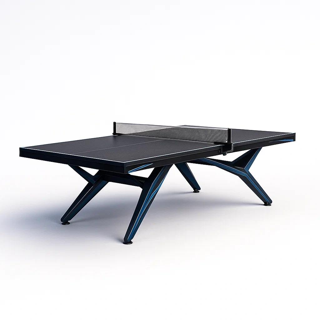 Tischtennistisch MDF Stahl 274x152.5x76 cm Schwarz/Blau-furnialexo