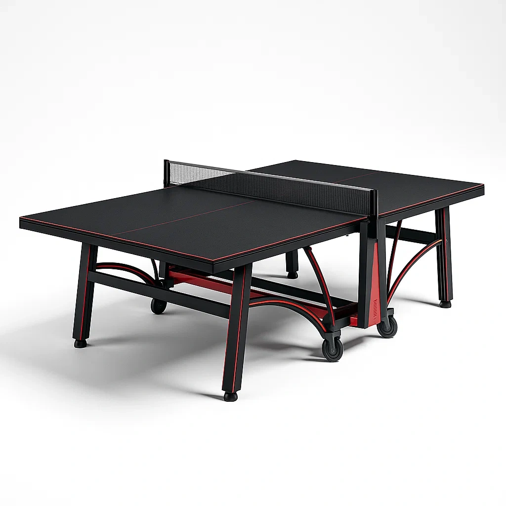 Tischtennisplatte mit Netz MDF Schwarz Rot 274x152.5x76 cm-furnialexo