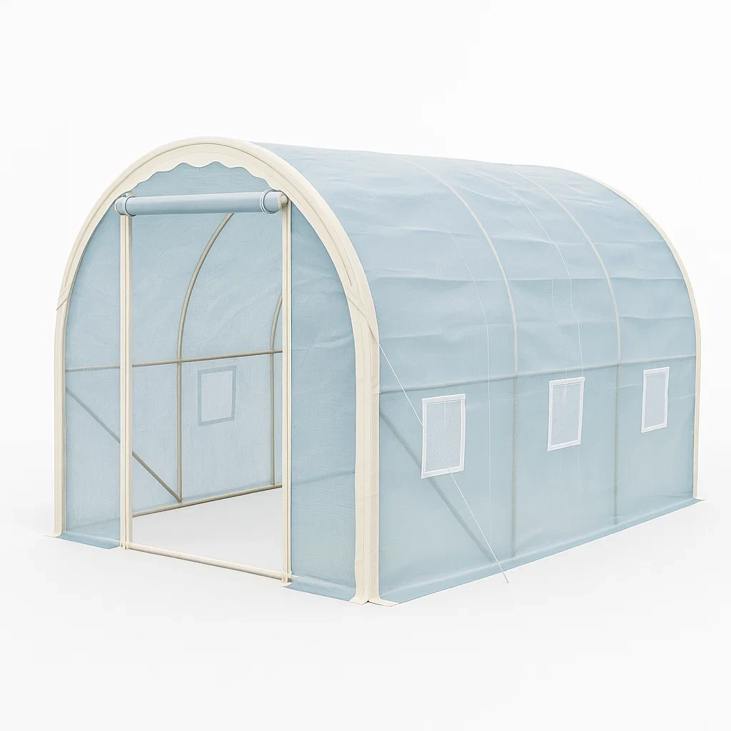 Blauer Tunnel-Gewächshaus Stahl Polyethylen 300x200x200cm-furnialexo