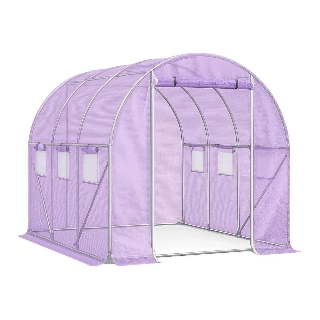 Gewächshaus Tunnelform Metall PVC Lila-furnialexo