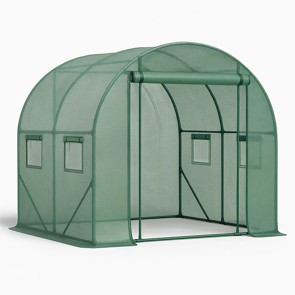 Garten-Gewächshaus Polyethylen Stahlrahmen 200x143x177 cm Grün-furnialexo