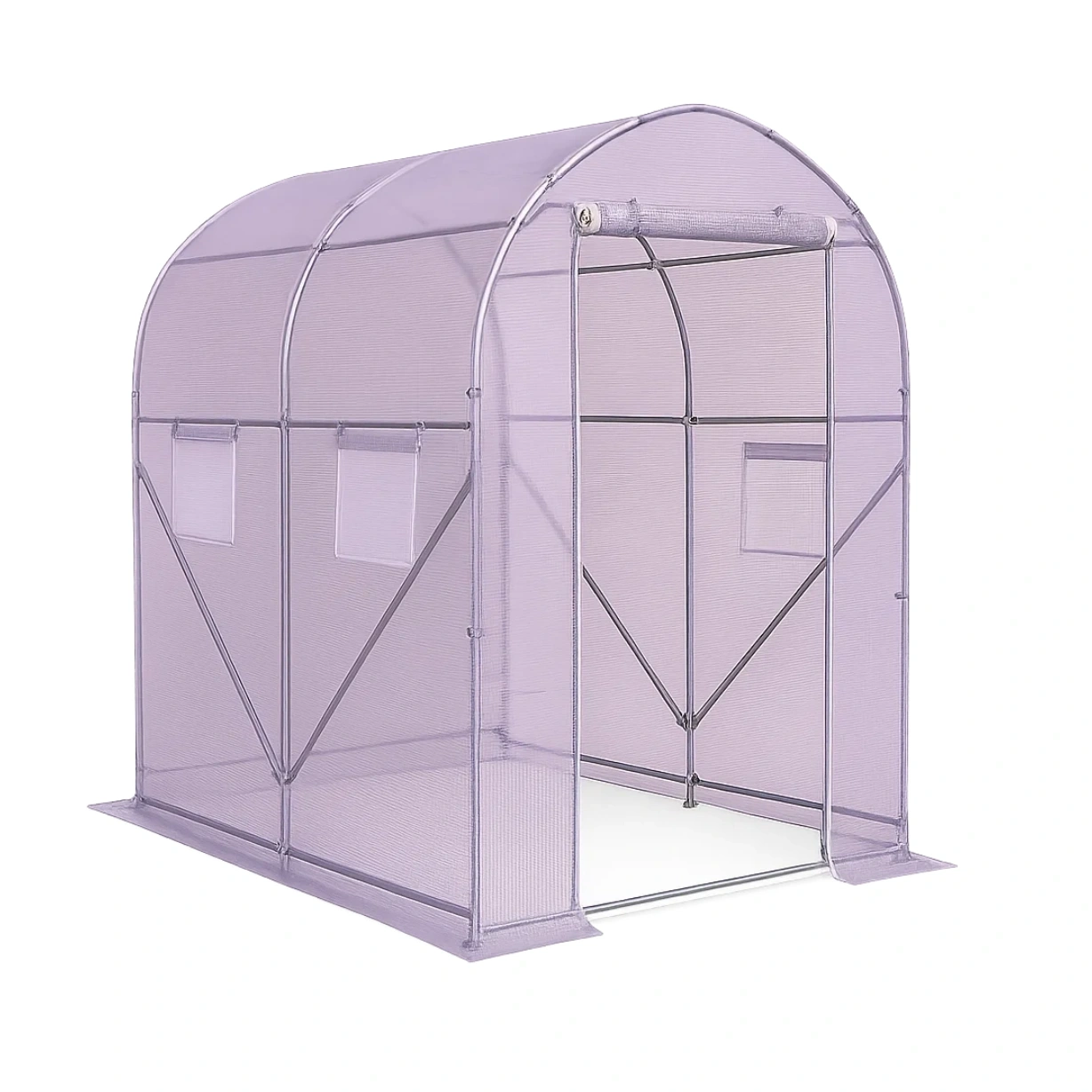 Gewächshaus Tunnel Form Metall Polyethylen 200x140x190cm Lila-furnialexo