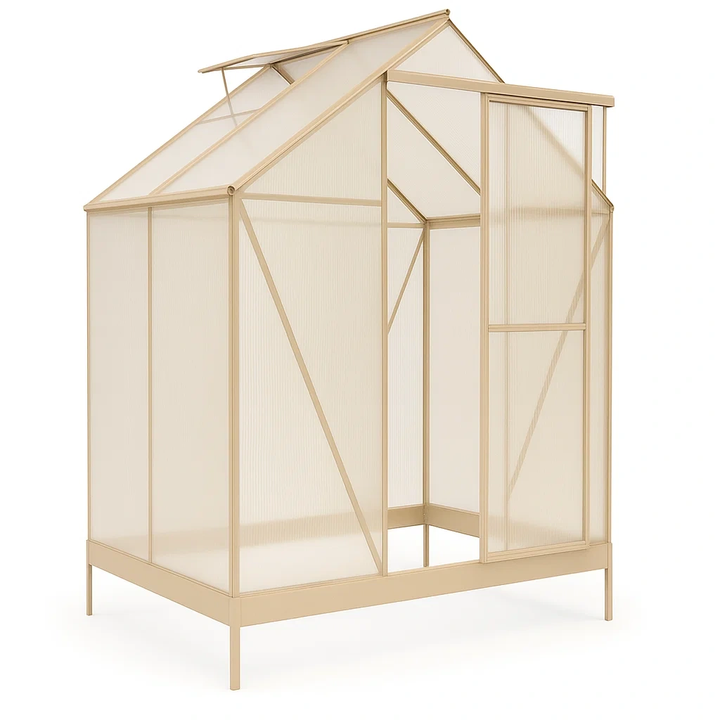 Gewächshaus Aluminium Polycarbonat Beige-furnialexo