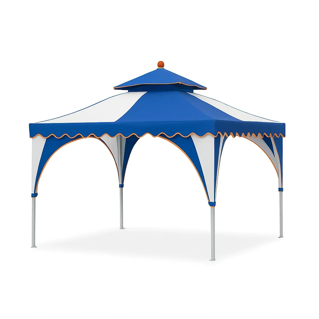 Pavillon Zelt Aluminium Polyestergewebe 3x3m Blau/Weiß-furnialexo