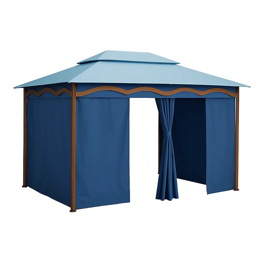 Pavillon Rechteckig Stahl Polyester Oxford 300x400x250cm Blau-furnialexo