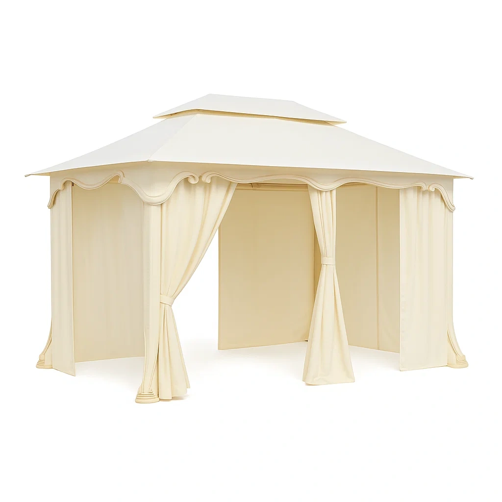 Rechteckiger Gartenpavillon Beige Stoff-furnialexo