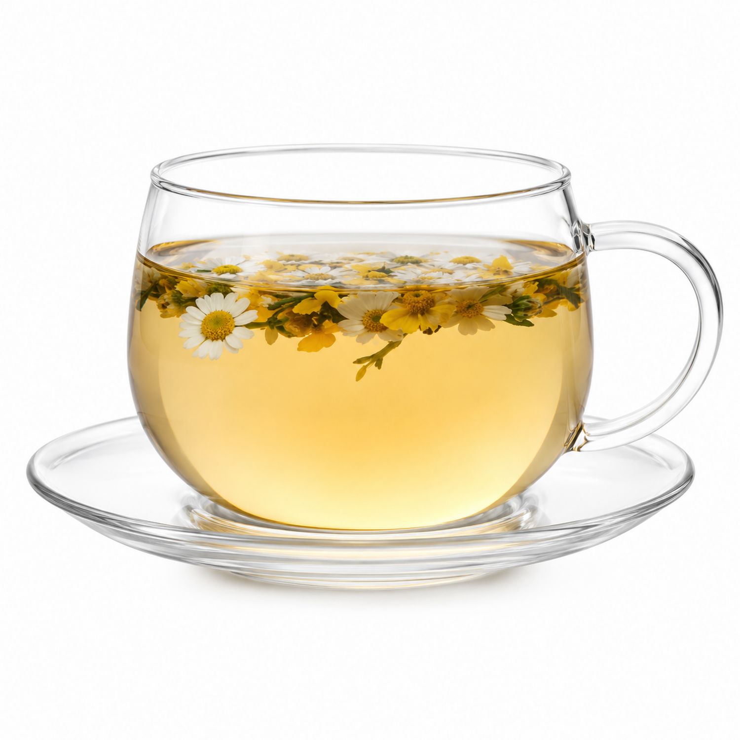 Tazza da Tè in Vetro con Piattino Trasparente 250ml