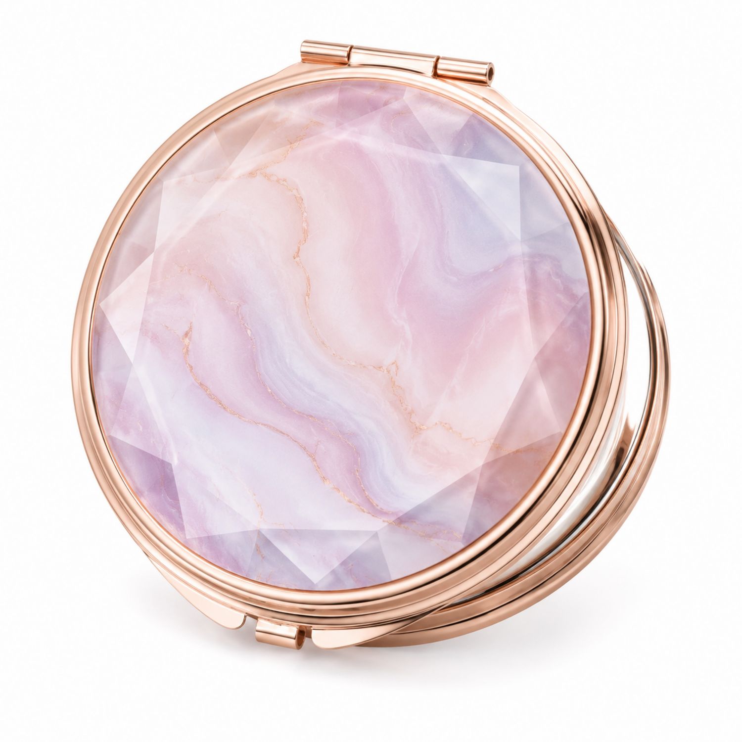 Specchietto Compatto da Borsa Marmo Rosa