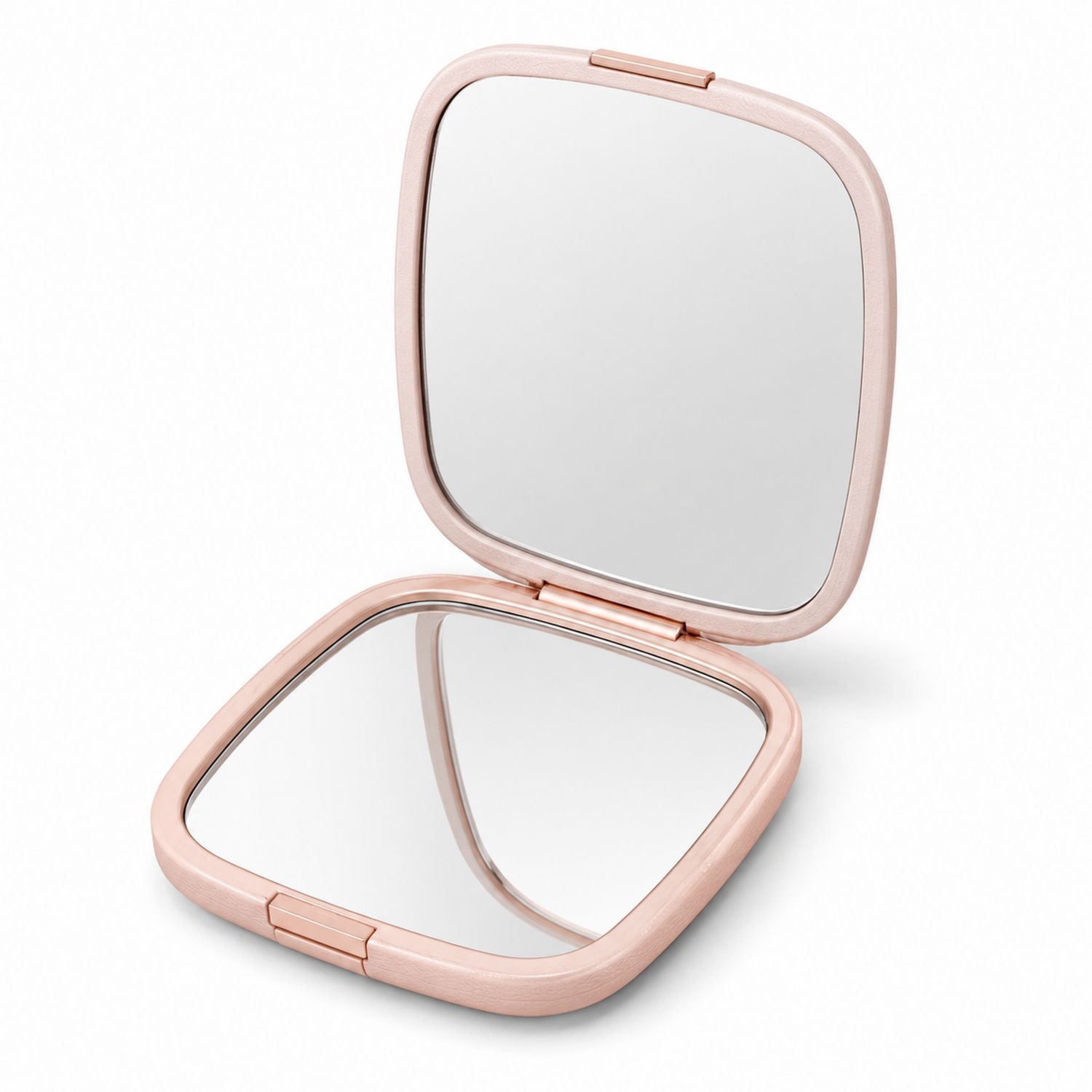 Specchio da Trucco Portatile Quadrato Colore Rosa Cipria