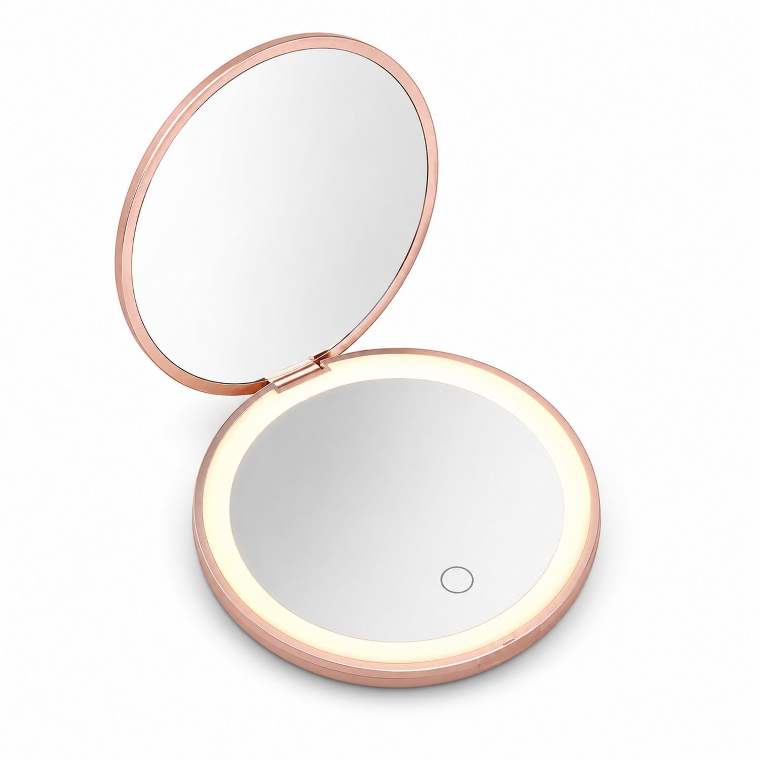 Specchio Compatto con LED Oro Rosa