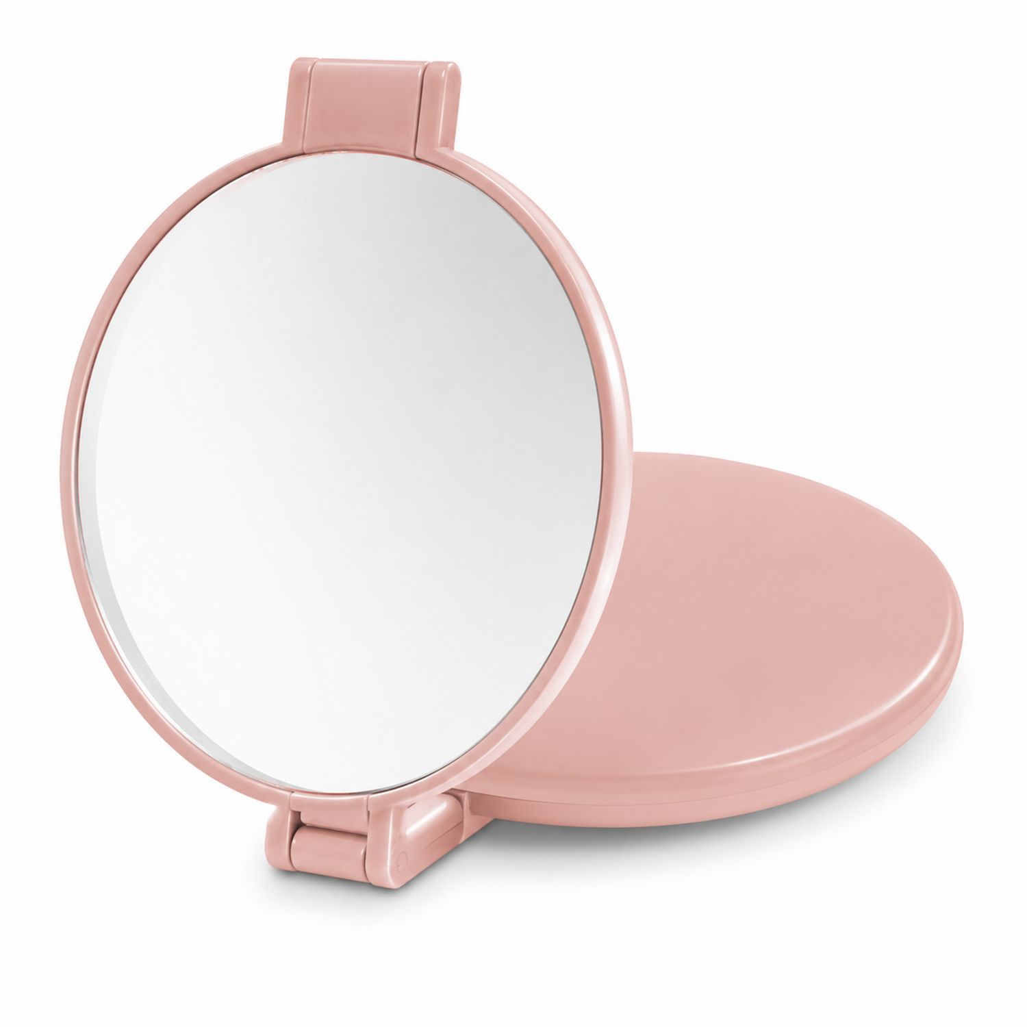 Specchio da trucco portatile rotondo rosa 15 cm