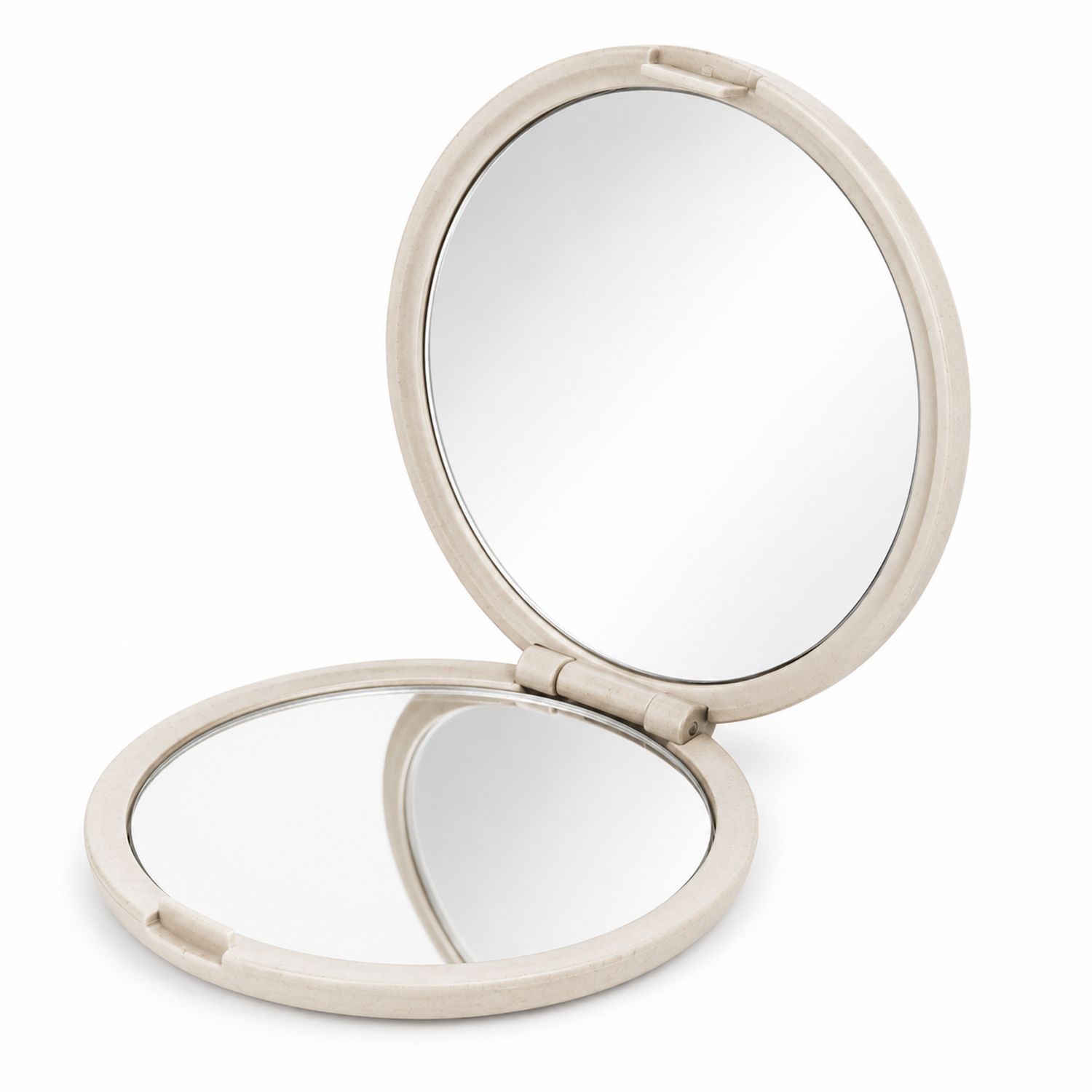 Specchio Compatto da Borsa Doppio Beige
