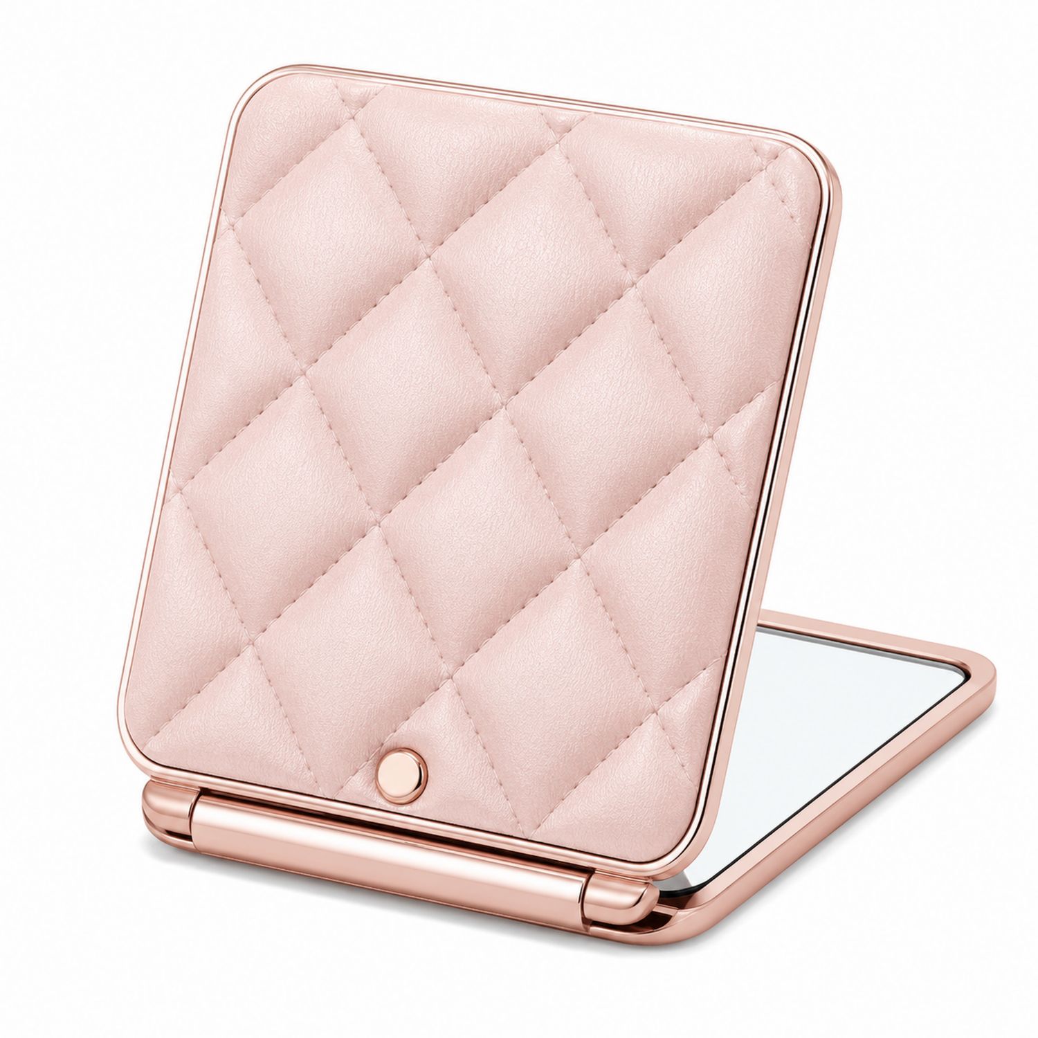 Specchio da Trucco Portatile Pieghevole Rosa Cipria