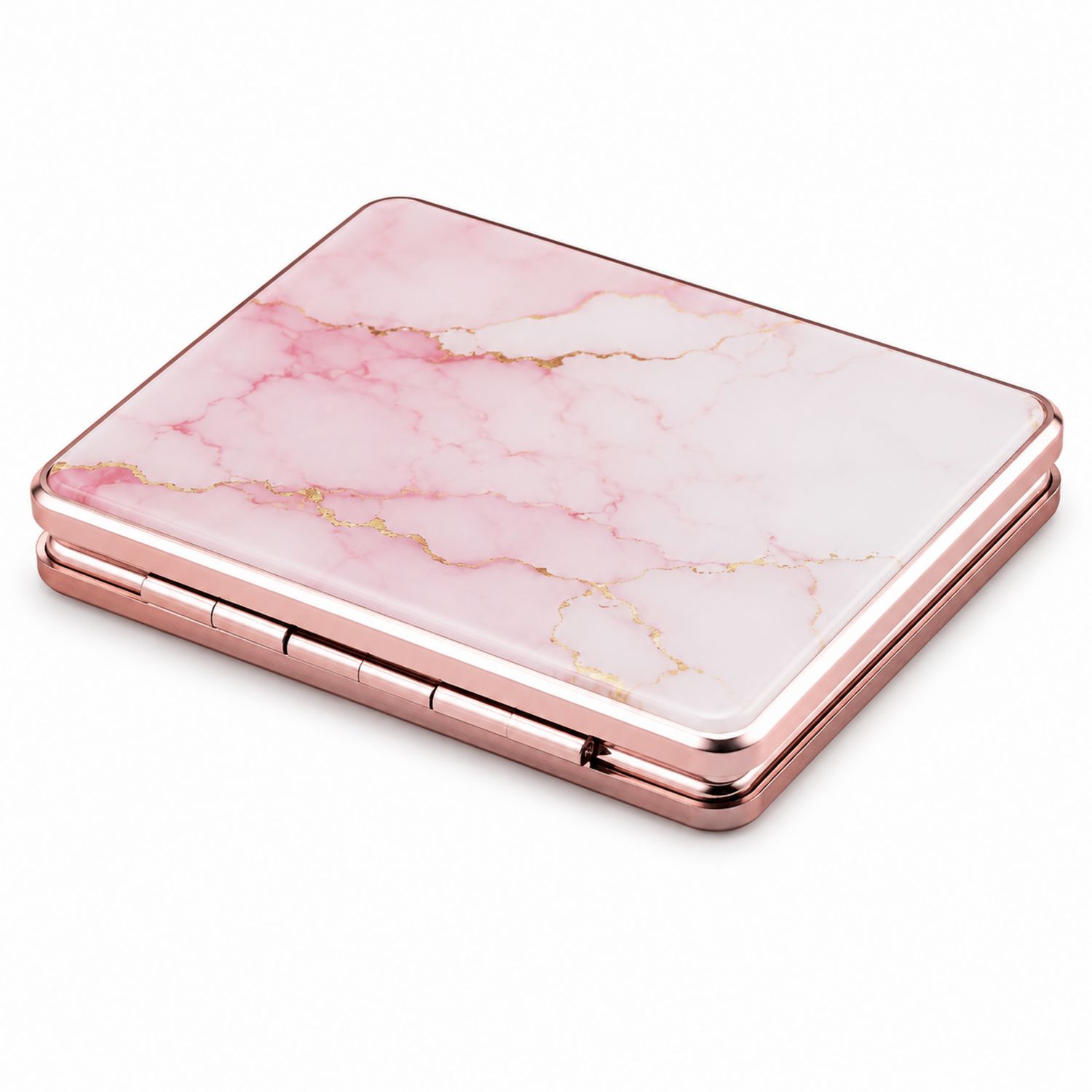 Specchietto Compatto Portatile Rosa Marmo