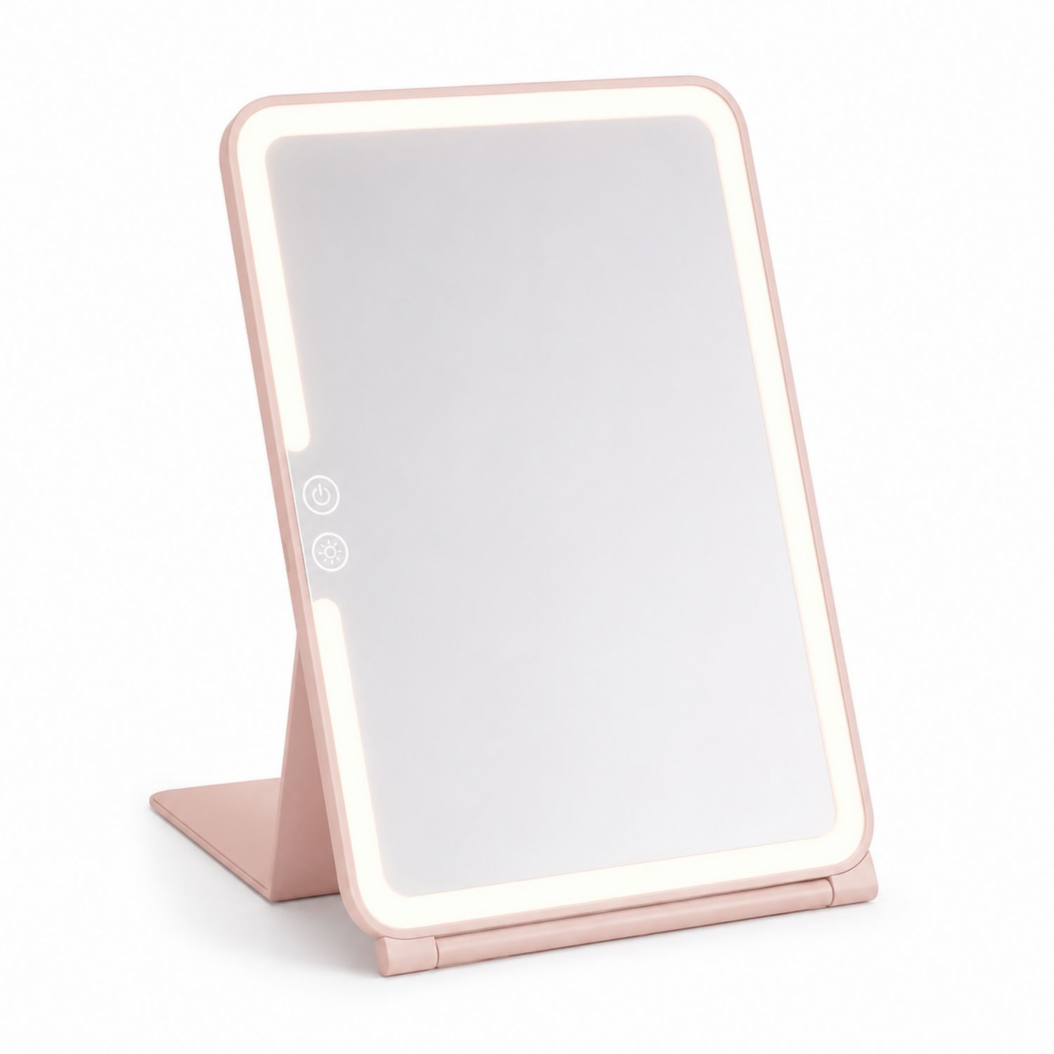 Specchio Cosmetico LED Rosa con Controllo Tattile