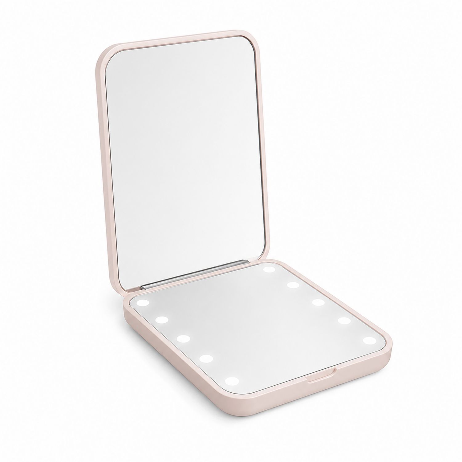 Specchio da Trucco Portatile con Luci LED, Colore Rosa