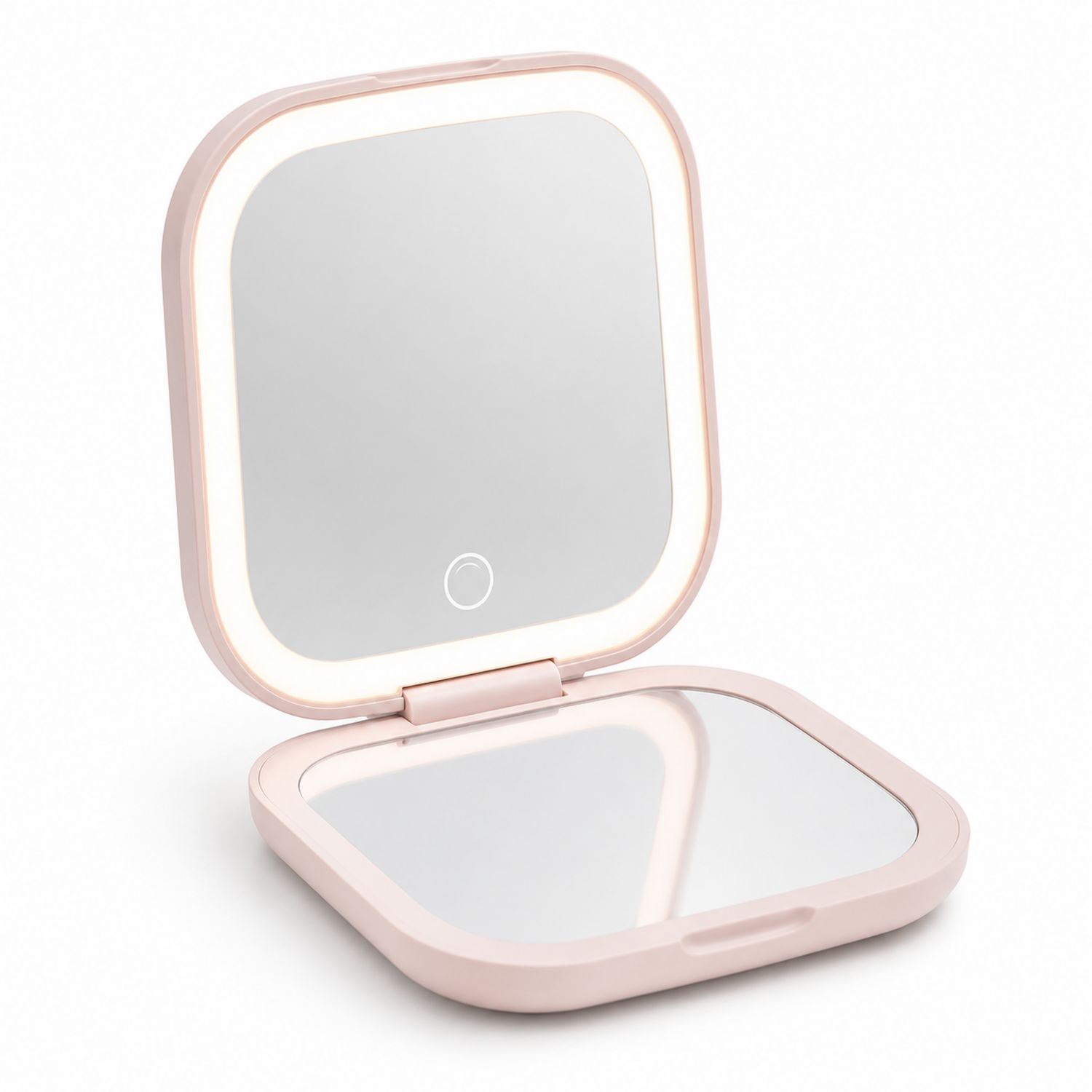 Specchio Cosmetico Portatile con Luci LED Rosa