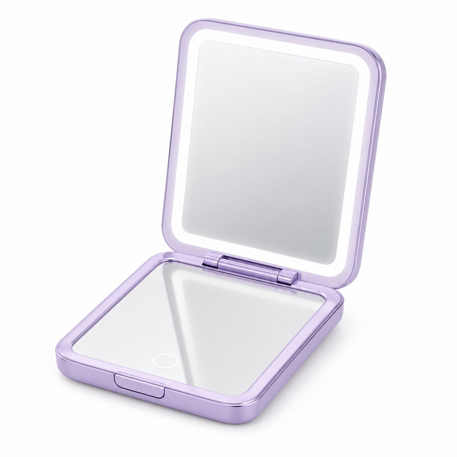 Specchio da Trucco Portatile con Luce LED e Cornice Viola