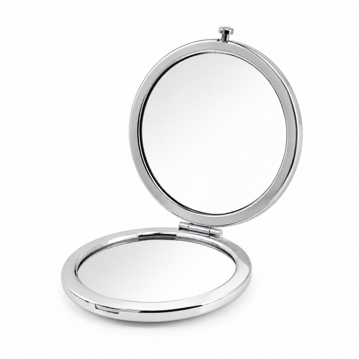 Specchio Portatile Rotondo da Trucco in Argento