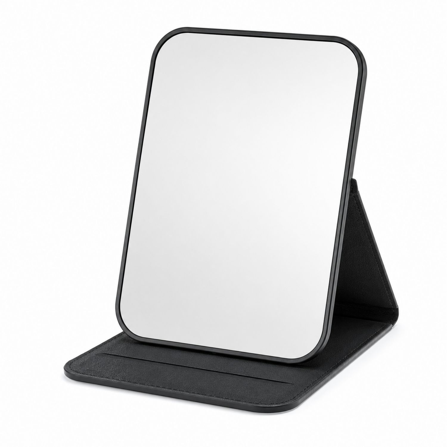 Specchio da Trucco Portatile Pieghevole Rettangolare Nero