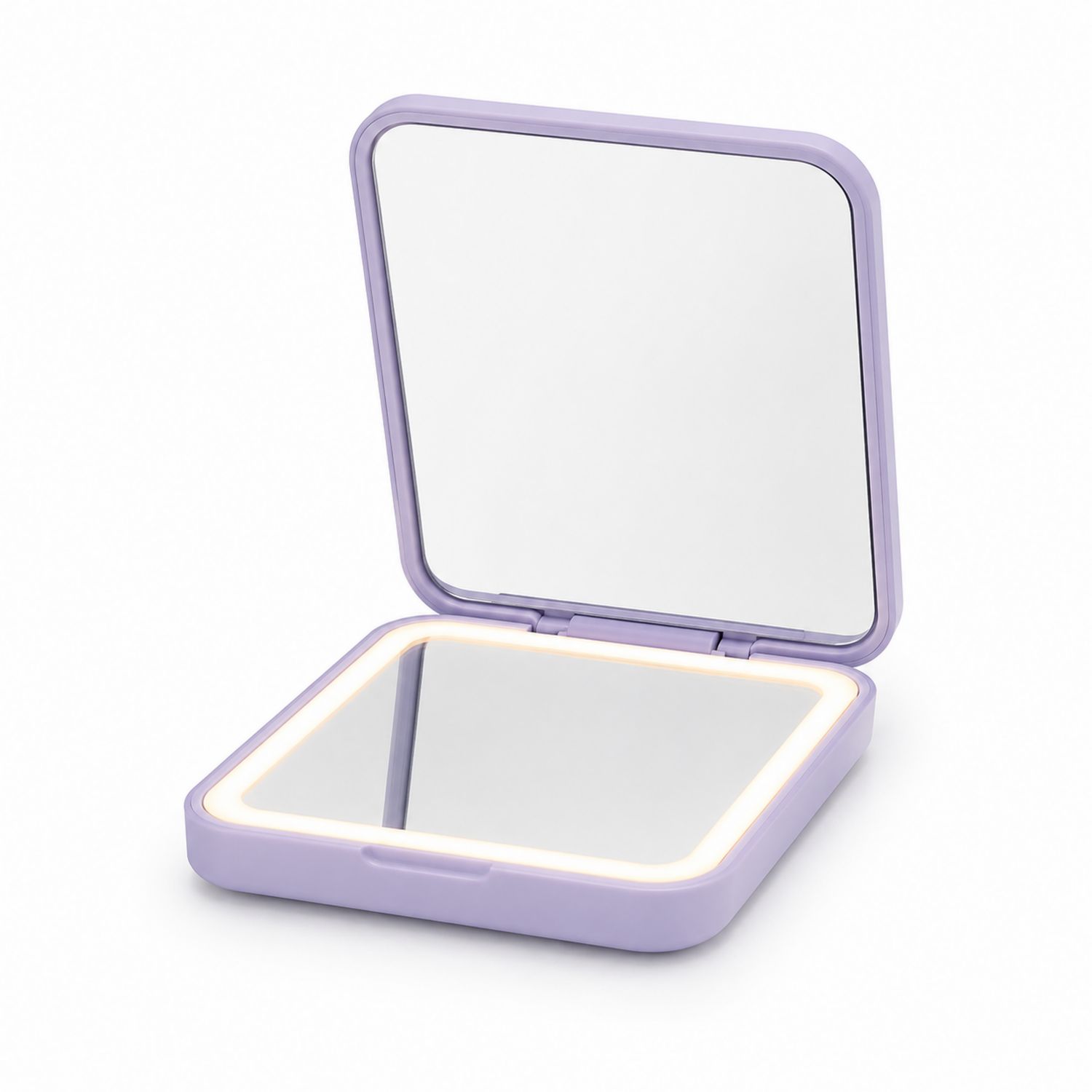 Specchio Tascabile con LED Portatile Viola 10x10 cm