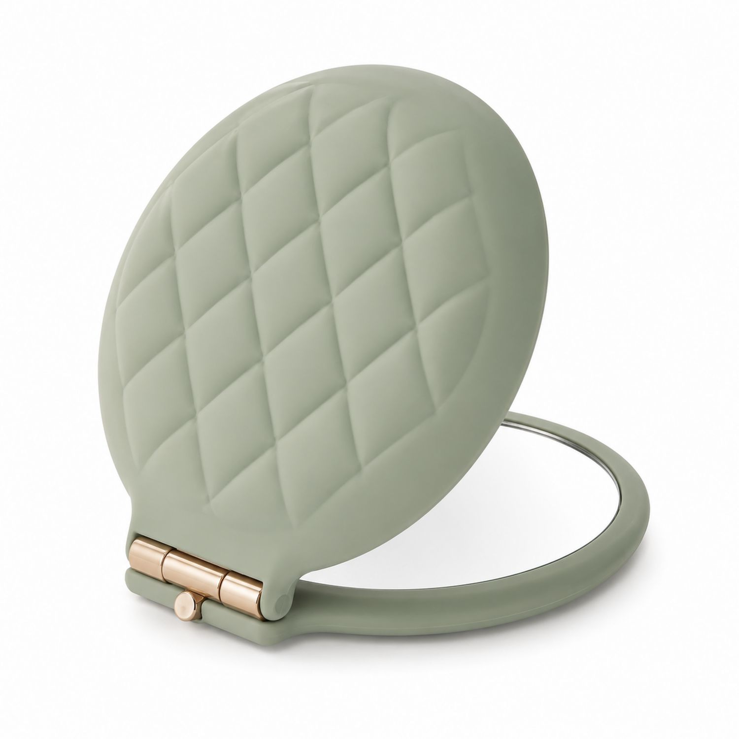 Specchietto da Trucco Portatile Rotondo Verde Oliva
