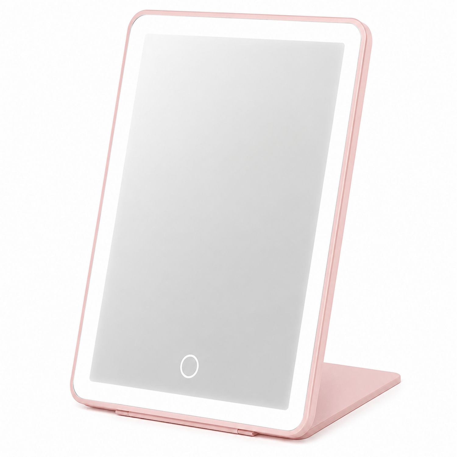 Specchio da trucco LED con luce, rosa