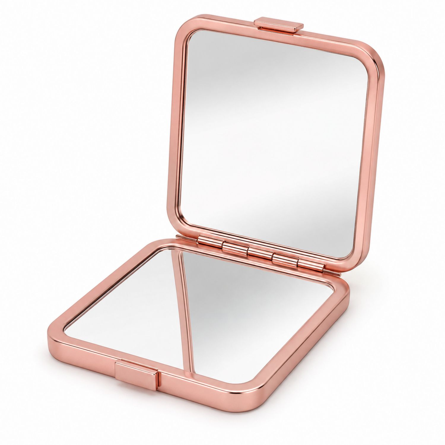 Specchietto Tascabile Doppio in Oro Rosa
