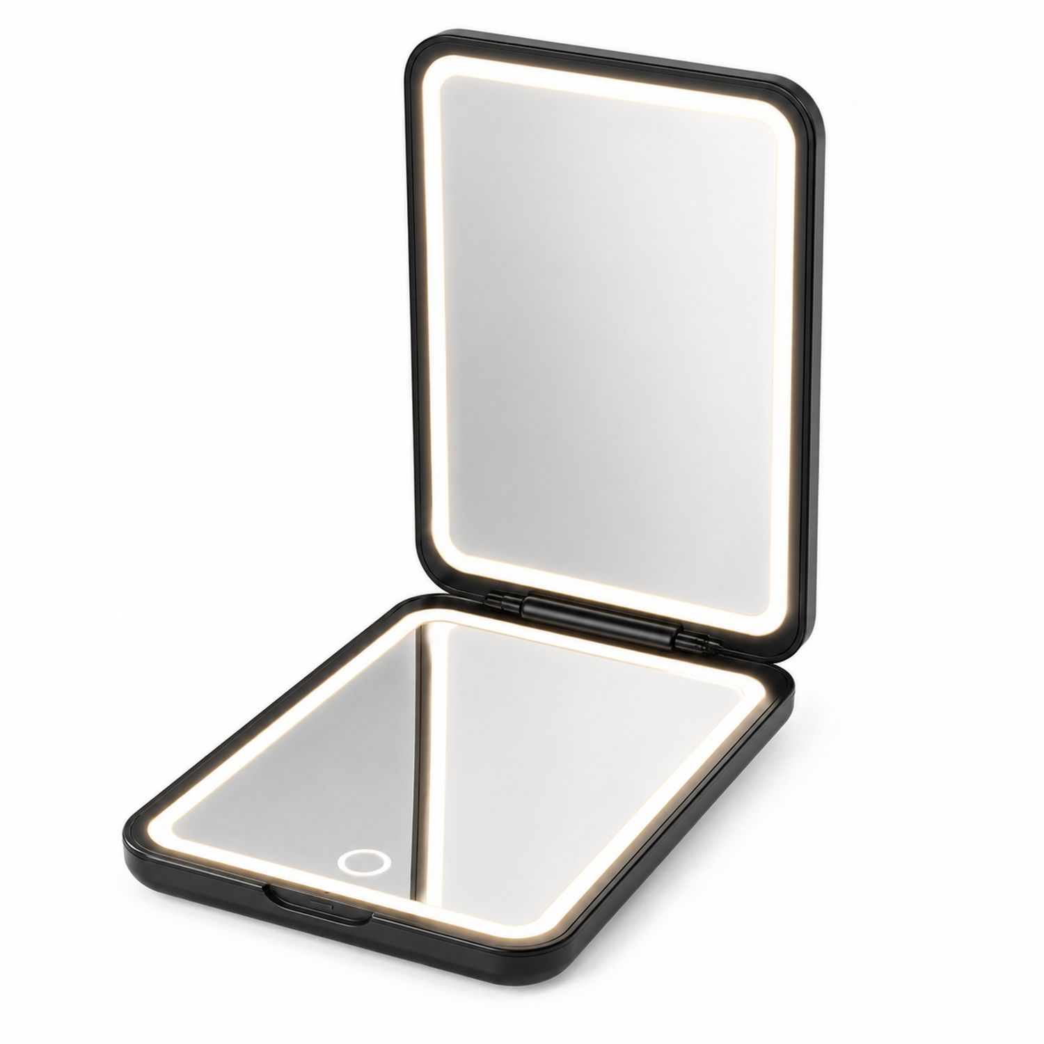 Specchio da Trucco Portatile con Luci LED Regolabili - Nero
