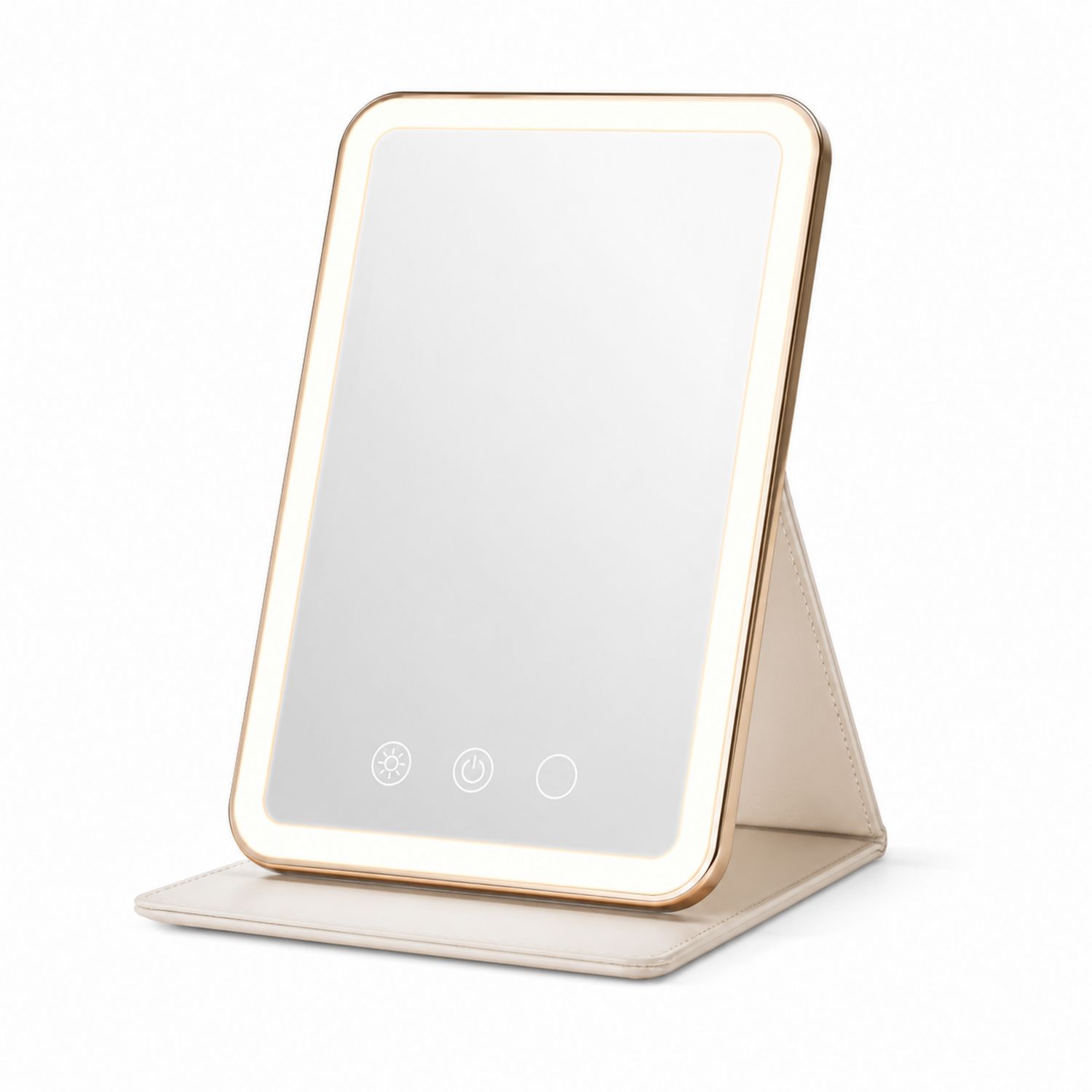 Specchio da Trucco Portatile con LED Oro