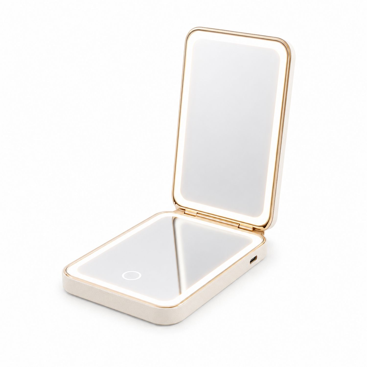 Specchio Portatile LED Ricaricabile Oro